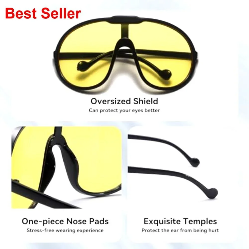 Oversized One Piece Sunglasses UV400 Shield Goggles Unisex Fashion